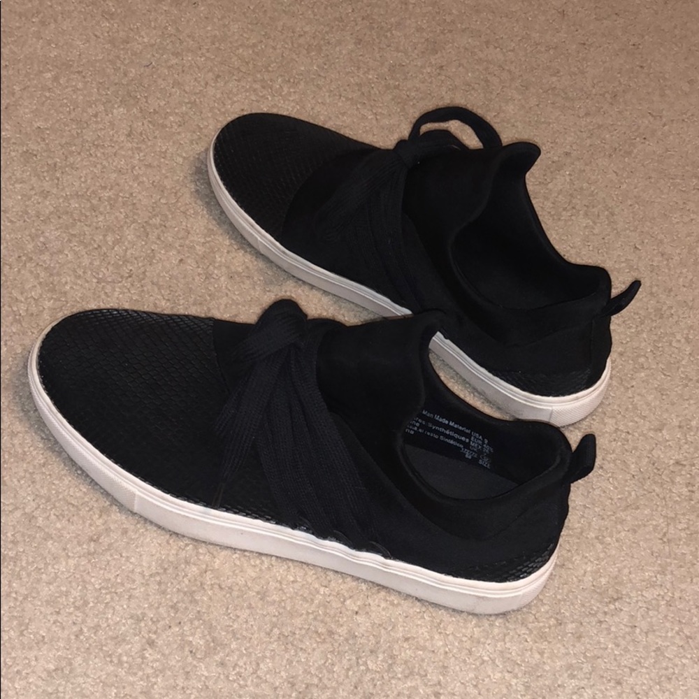 black sneakers